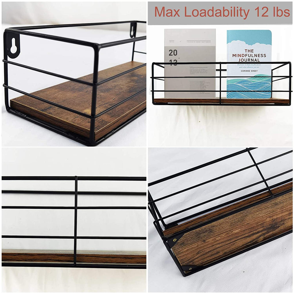 Wall-Mounted Floating Shelves Set of 3 for Versatile Home Storage Solutions in Bathroom, Living Room, Bedroom, and Kitchen