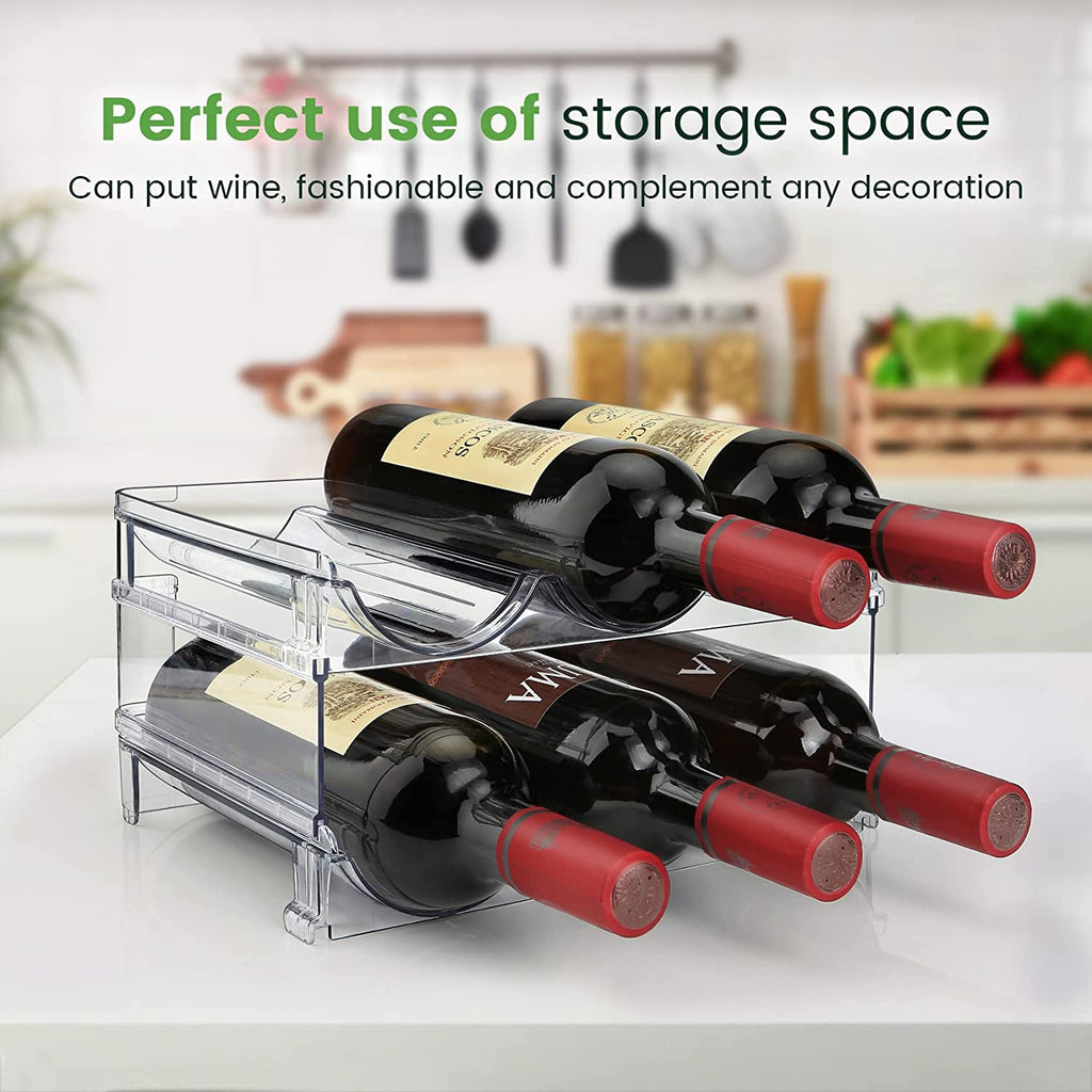 Water Bottle Storage Organizer Set - 2 Pack Stackable Cabinet Rack