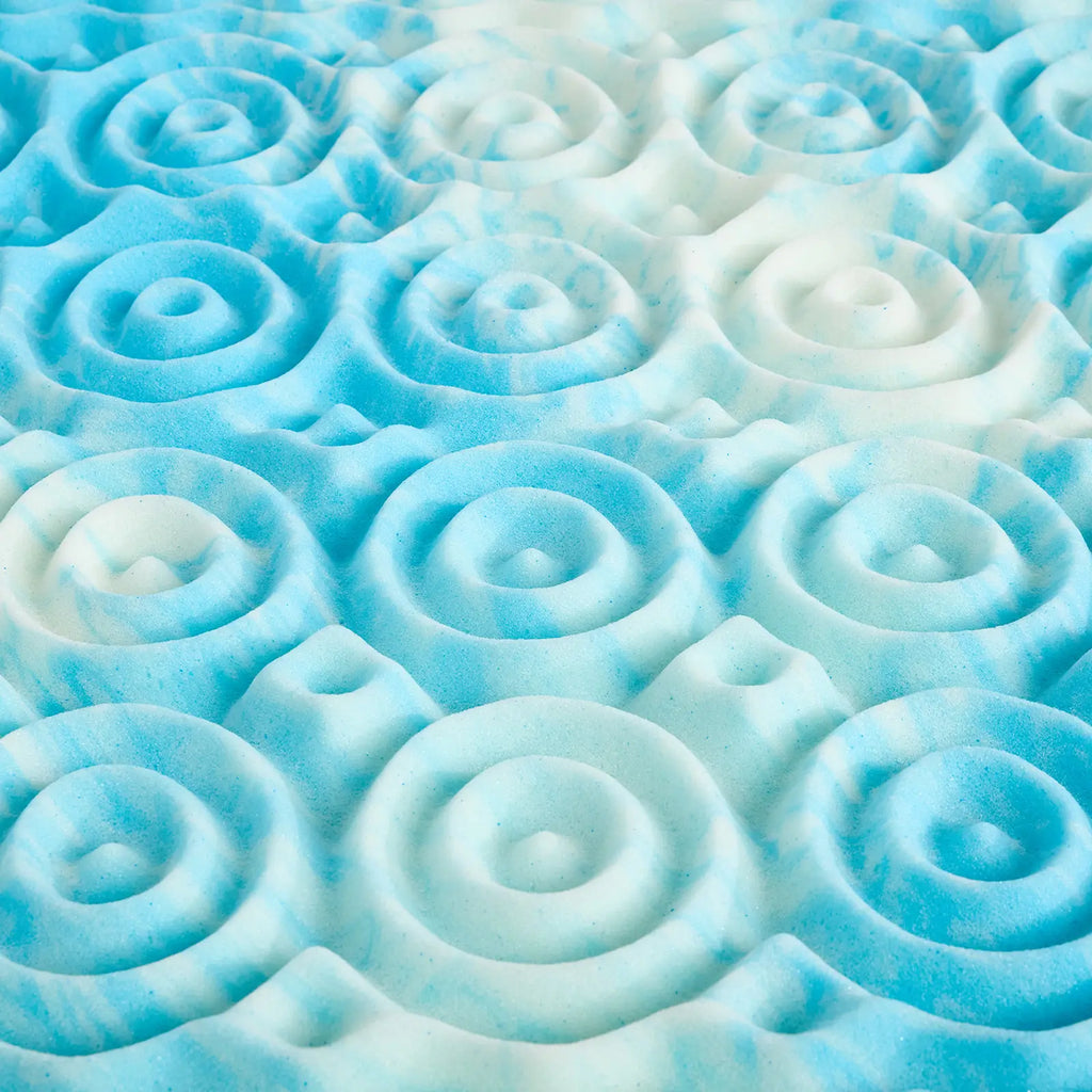 Blue Gel Memory Foam Mattress Topper for Enhanced Support and Cooling Pressure Relief, Designed for Back and Hip Pain Relief in Dorms, RVs, and Camping
