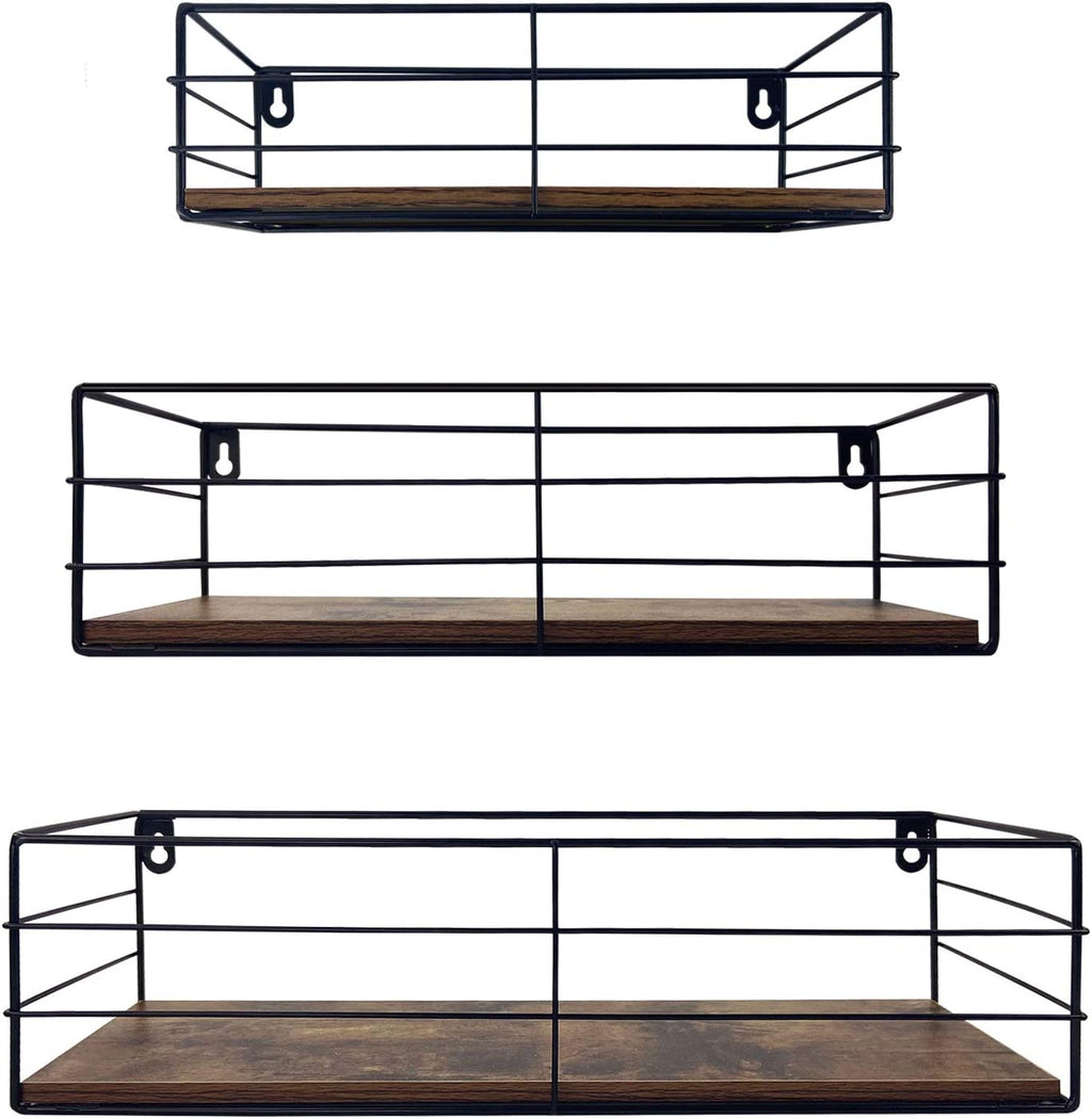 Wall-Mounted Floating Shelves Set of 3 for Versatile Home Storage Solutions in Bathroom, Living Room, Bedroom, and Kitchen