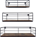 Wall-Mounted Floating Shelves Set of 3 for Versatile Home Storage Solutions in Bathroom, Living Room, Bedroom, and Kitchen