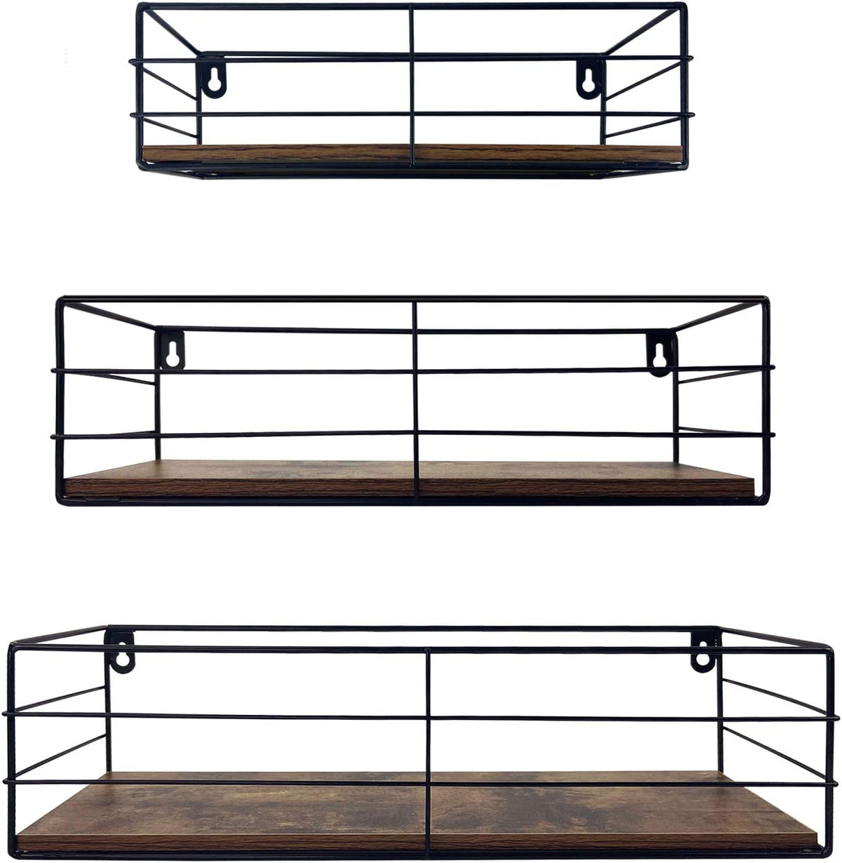 Wall-Mounted Floating Shelves Set of 3 for Versatile Home Storage Solutions in Bathroom, Living Room, Bedroom, and Kitchen