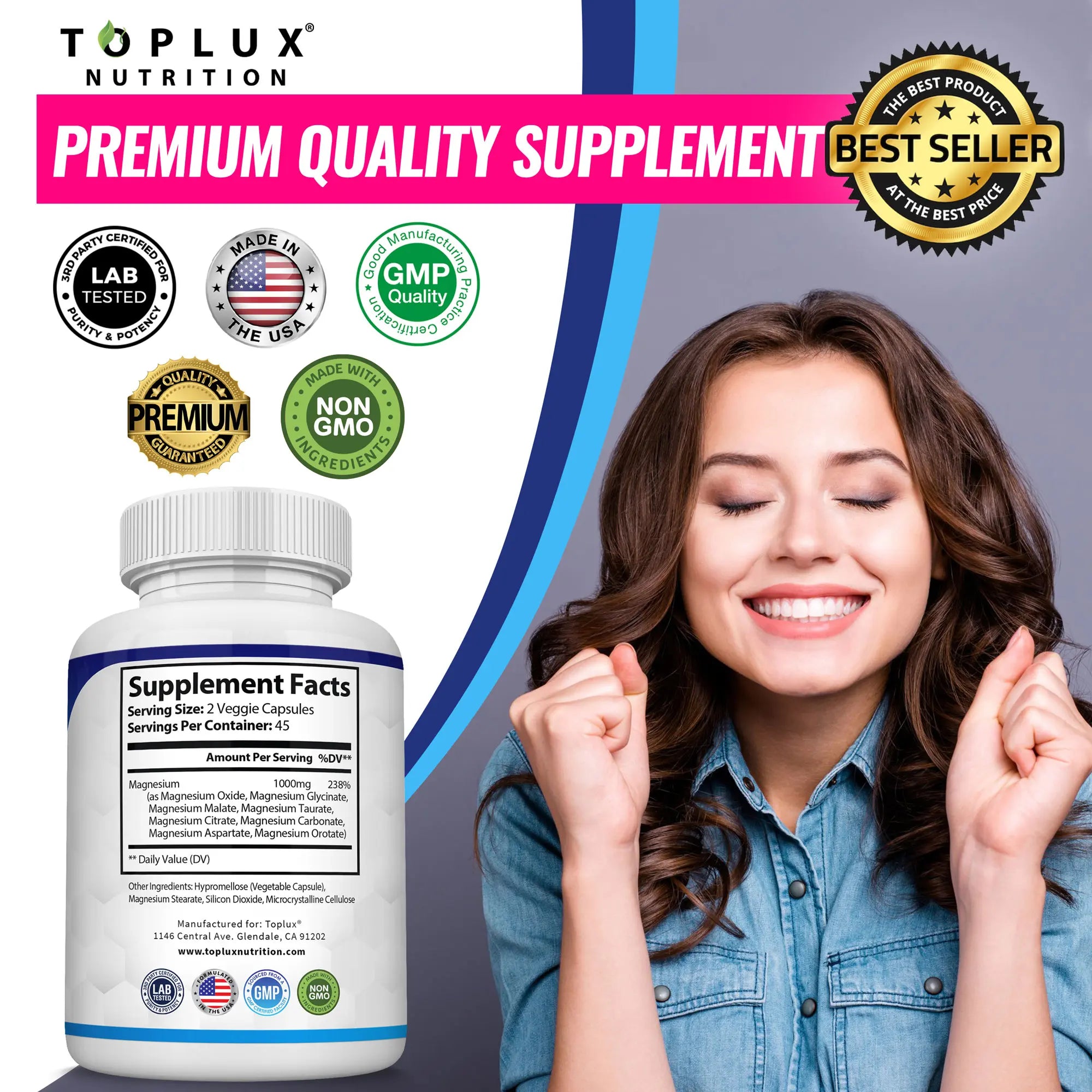 Toplux Essential Magnesium Complex: 8 Key Magnesium Supplements