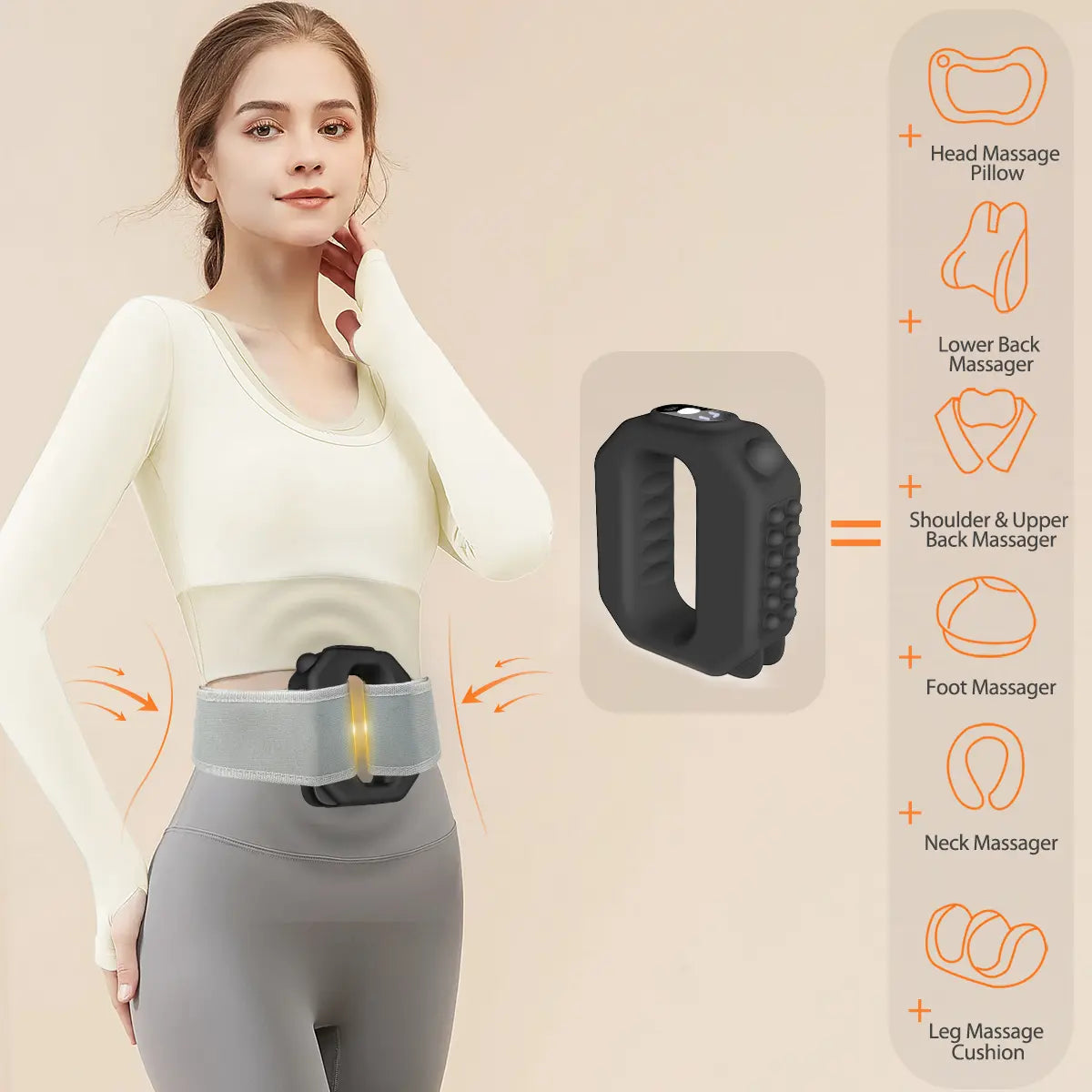 ADDWIN 2026 Mini Muscle Recovery Fascia Device with Upgraded Adjustable Strap, Cordless Rechargeable, Designed for Waist and Back Recovery, Portable Massager, Ideal Gift for Parents
