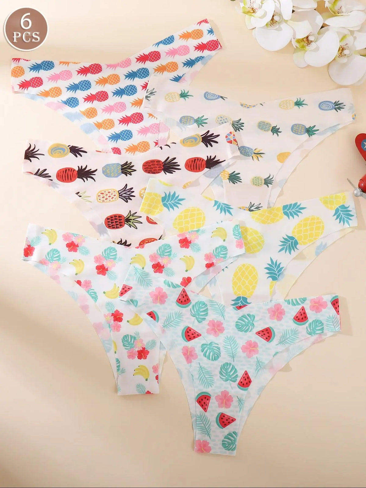 Women's Floral Heart Leopard Print Everyday Underwear Set, Available in 3 to 12 Pieces, Casual Fitted Design for All Seasons, Comfortable Lingerie and Panties