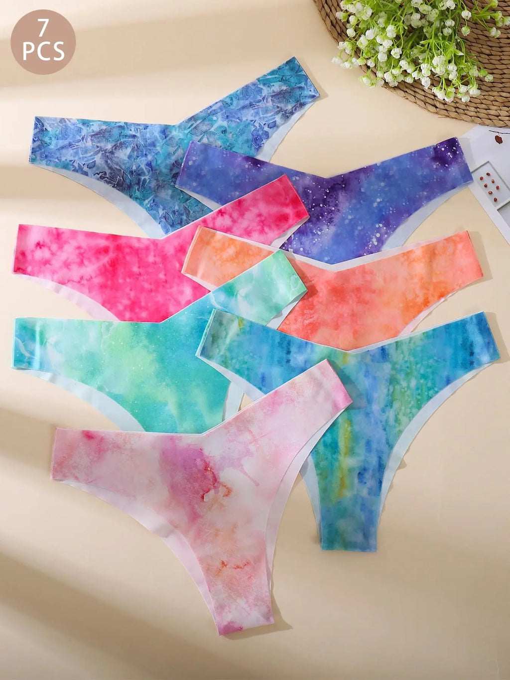 Women's Floral Heart Leopard Print Everyday Underwear Set, Available in 3 to 12 Pieces, Casual Fitted Design for All Seasons, Comfortable Lingerie and Panties