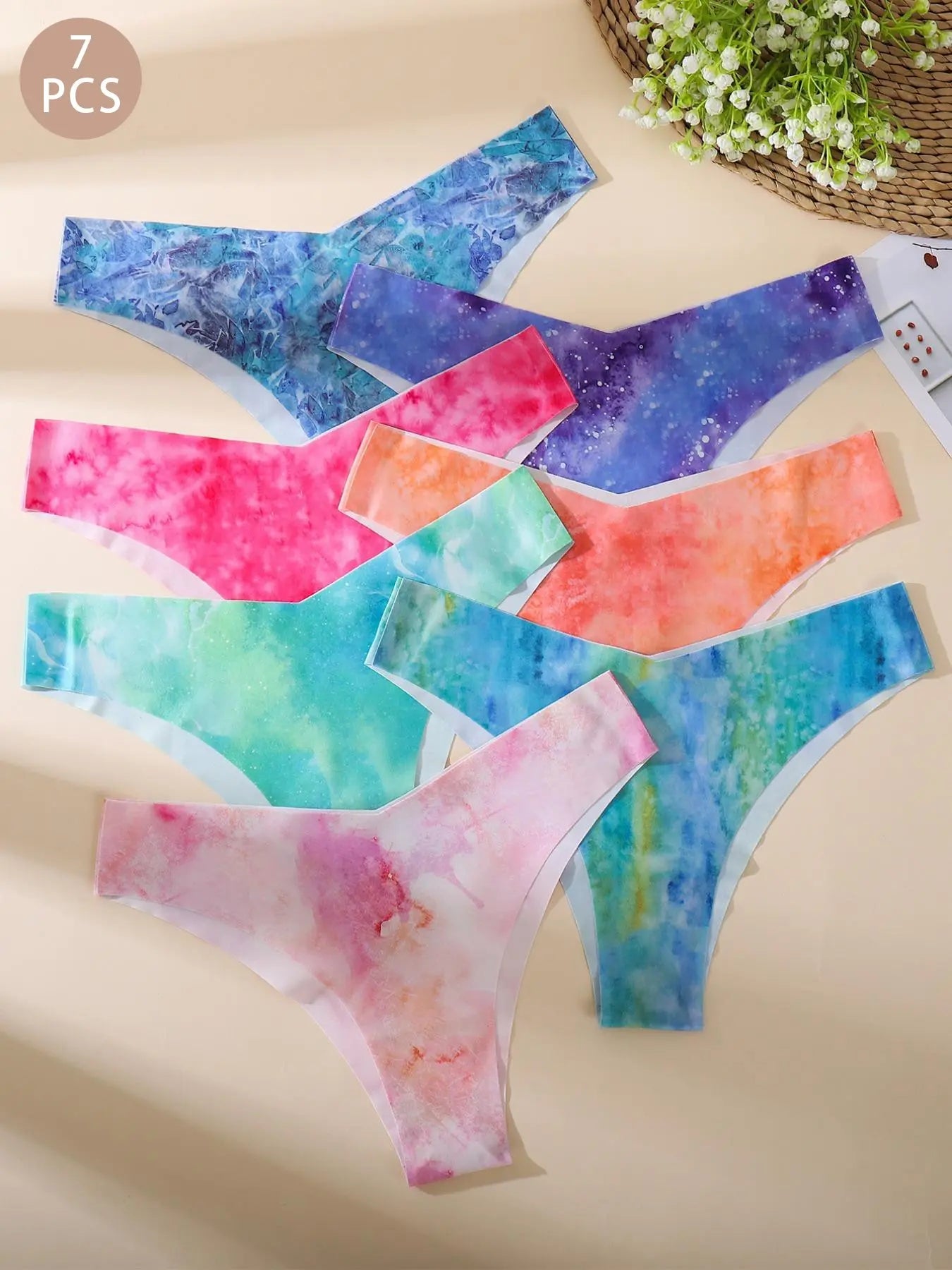 Women's Floral Heart Leopard Print Everyday Underwear Set, Available in 3 to 12 Pieces, Casual Fitted Design for All Seasons, Comfortable Lingerie and Panties