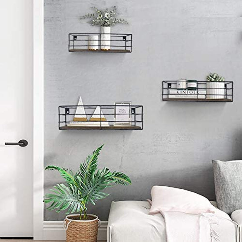 Wall-Mounted Floating Shelves Set of 3 for Versatile Home Storage Solutions in Bathroom, Living Room, Bedroom, and Kitchen