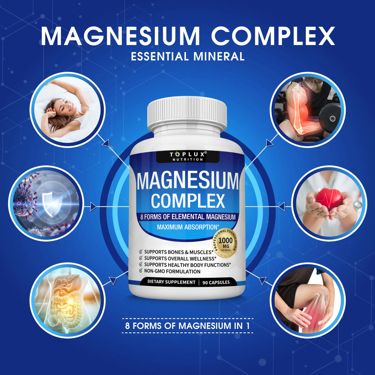 Toplux Essential Magnesium Complex: 8 Key Magnesium Supplements