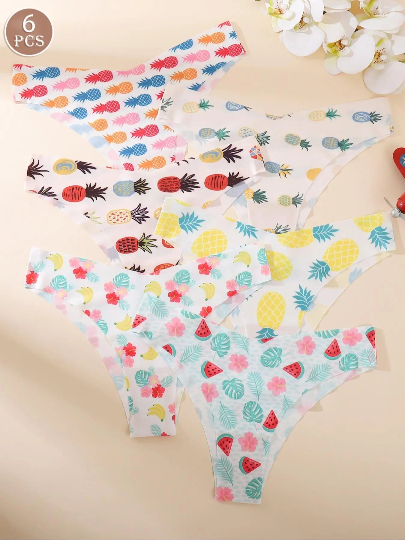 Women's Floral Heart Leopard Print Everyday Underwear Set, Available in 3 to 12 Pieces, Casual Fitted Design for All Seasons, Comfortable Lingerie and Panties